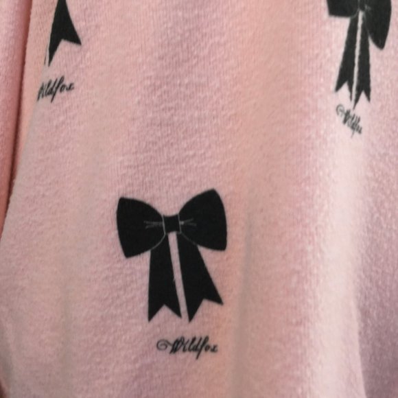 NWOT Wildfox Pink Black Bows Sweatshirt s - Picture 10 of 11